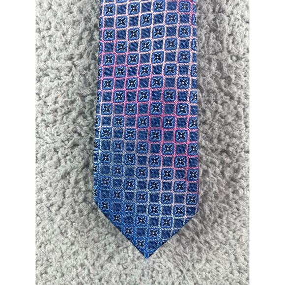 Bespoke Slim Tie Mens One Size Blue Purple Geometric Multicolor NWT - Picture 3 of 7